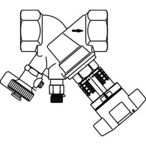 Oventrop - Vanne droite Hydrocontrol1 avec 1 point de mesure, 1 robinet de vidange - 1060308