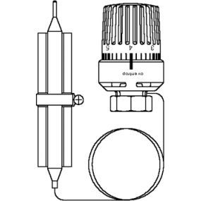 Oventrop - Régulateur de température avec sonde en applique e t socle conducteur de chaleur, 20-50grC, tuyau cap