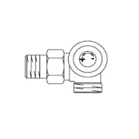 Oventrop - Thermostaatkraan omg. haaks R 1/2 x 3/4 AV9