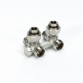 Begetube - H-stuk muuraansluiting haaks 2x1/2 + 2xM24 regelbare bypass 1- of 2-pijps