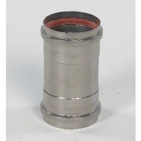 Ubbink - Aluminium koppelstuk 80 mm naturel dikw. 1,5 af- en toevoer HR+ & HRtop