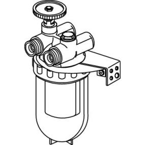 Oventrop - Filtre à mazout double conduite Oilpur, DN 10, G 3 /8 F x G 3/8 M, tamis nickelé, 100-150 My