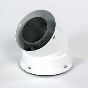 Ubbink - Concentr.bocht alu/kun 45 gr 80/125 mm (2st doos) rolux 4g HR+&Hrtop wit alu binnenpijp