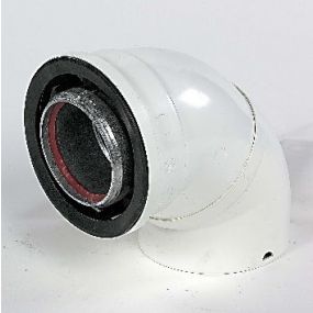Ubbink - Concentr.bocht alu/kun 90 gr 80/125 mm rolux 4g HR+ & HRtop wit alu binnenpijp