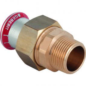 Geberit - Mapress C-staal 3delige overgangskoppeling met buitendraad: d=35mm, R=1 1/4, G=1 1/2 - C-Staal