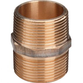 Viega - dubbele nippel brons met zeskant 2 model 3280
