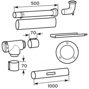 Vaillant - Set concentrisch 80/125 met uitgang 80mm om een schouw te tuberen