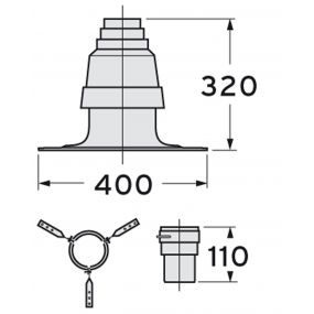 Vaillant - Sortie de cheminée DN 80 mm (PP) pour flexible