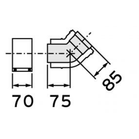 Vaillant - Coude 45° concentrique AL (2 pièces) Ø 80/125