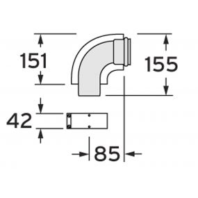Vaillant - Concentrische bocht 90 gr 60/100 mm vu/w TURBOmax plus/pro TURBOmag