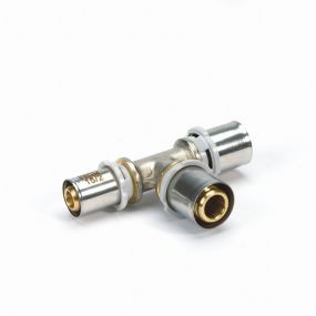 Begetube - Té réduit à sertir laiton 26/3x26/3x16/2 FFF eau potable Alpex