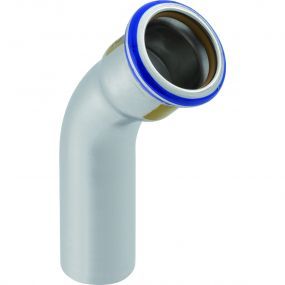 Geberit - Coude Mapress Acier Inoxydable avec tuyau d’emboit ement (gaz): 45gr, d=22mm - RVS
