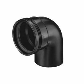 Wavin Pp manchetbocht 90° 50mm mf zwart benor-keur afvoer/sanitairwafix pp - 3411105009