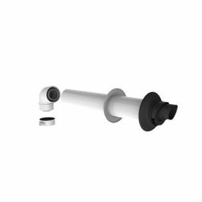 Itho Daalderop - Muurdoorvoer HR PP conc 60/100 met muurplaten + adapter conc pp bocht 60/100 90gr met meetnippel - 53-00132