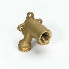 Begetube Dubbele draadmuurplaat messing 3/4" ek x 1/2" f - 613262055