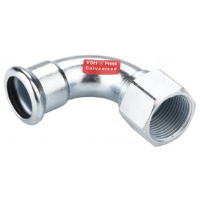 VSH - Pressfitting bochtkoppeling 90 22x3/4 staal verzinkt - C1438