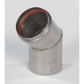 Ubbink - Bocht 45 gr inox naturel 80 mm 316L d: 0,4 mm HR+, HRtop & M