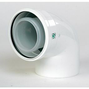 Ubbink - Concentrische bocht 90 gr rolux 4G PP120/alu wit 80/125