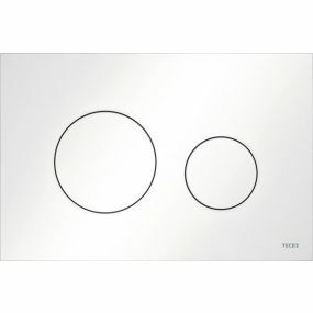 Plaque de déclenchement WC TECEloop blanc plastique, double touche