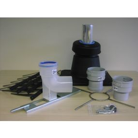 Isoleco - Set schoorsteenkap compleet 80mm+toebeh. met pp bocht + ondersteuning