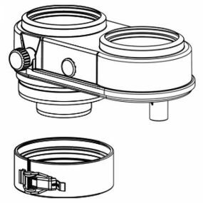 ACV - Twin Box PP + orifice Adapter -d(80/80) Collier de serrage ILEA
