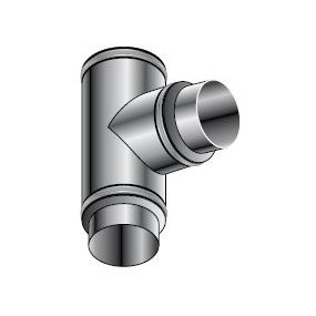 Isoleco - Dubbelw.inox afvoer 150 mm T-stuk 90 aisi 316L/304 - DP 603