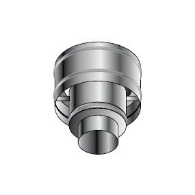 Isoleco - Dubbelw.inox afvoer 150 mm trekkende kap aisi 316L/304 - DP 610