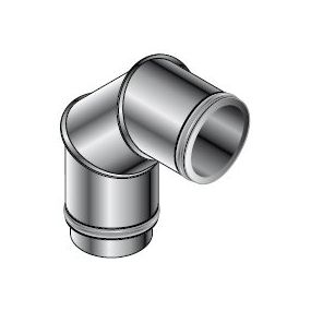 Isoleco - Dubbelw.inox afvoer 150 mm bocht 90 aisi 316L/304 - DP 624