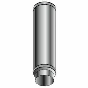 Isoleco - Dubbelw.inox afvoer 130 mm lengte 0,25m aisi 316L/304 isolatie 25mm - DP 631