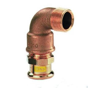 VSH - Raccord 90° 3 pièces à sertir bronze 28 x 1 M gaz XPress Koper Gas - G6096G