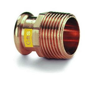 VSH - Pièce de transition à sertir bronze 15 x 1/2 M gaz XPress Koper Gas - G6243G