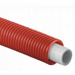 Henco Meerlagenbuis in mantelbuis 16x2mm rood op rol 50m cv en sanitair - 50-016MR