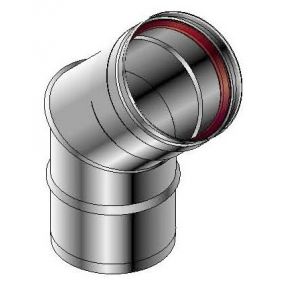 Isoleco - Enkelw.inox afvoer 130 mm bocht 45 aisi 316L - SPG 604