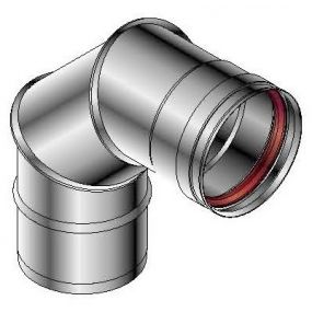 Isoleco - Enkelw.inox afvoer 130 mm bocht 90 aisi 316L - SPG 605