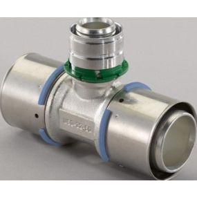 Uponor - Té réduit à sertir laiton 40/4x32/3x40/4 FFF eau potable MLC - Press