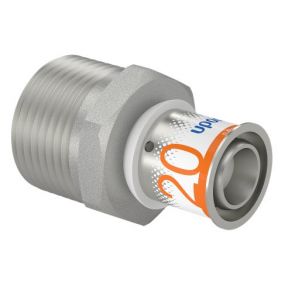 Uponor - Pièce de transition à sertir laiton 20/2.25mm x 1" M eau potable S-Press PLUS
